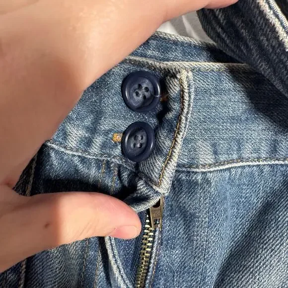 The Limited Y2K Micro Mini Denim Skirt Women 0 Blue Preppy Bratz Minimal 90s - Picture 6 of 9